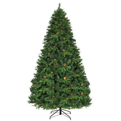 7.5 ft Artificial Christmas Tree with LED Lights and Pine Cones