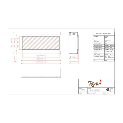 Remii Extra Tall 55" Electric Fireplace With Remote Control [102755-XT] (SAK25578)
