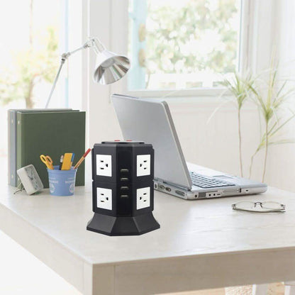 Safemore 8-Outlet Desktop Surge Protector with 4 USB Ports