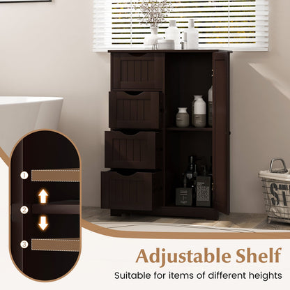 Standing Indoor Wooden Cabinet with 4 Drawers