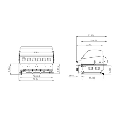 TrueFlame E-Series Built-In Stainless Steel Gas Grill [TFE25/32] (SAK13784)