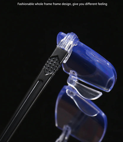 4 PK Mens Rectangular Rimless Blue Light Blocking Reading Glasses Unisex Readers
