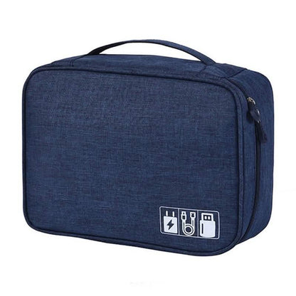 Zippered Cable Compartment Bag for Electronics Storage