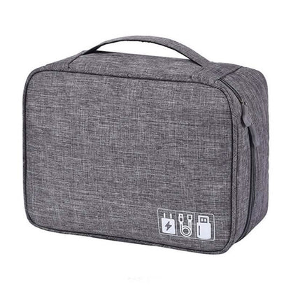 Zippered Cable Compartment Bag for Electronics Storage